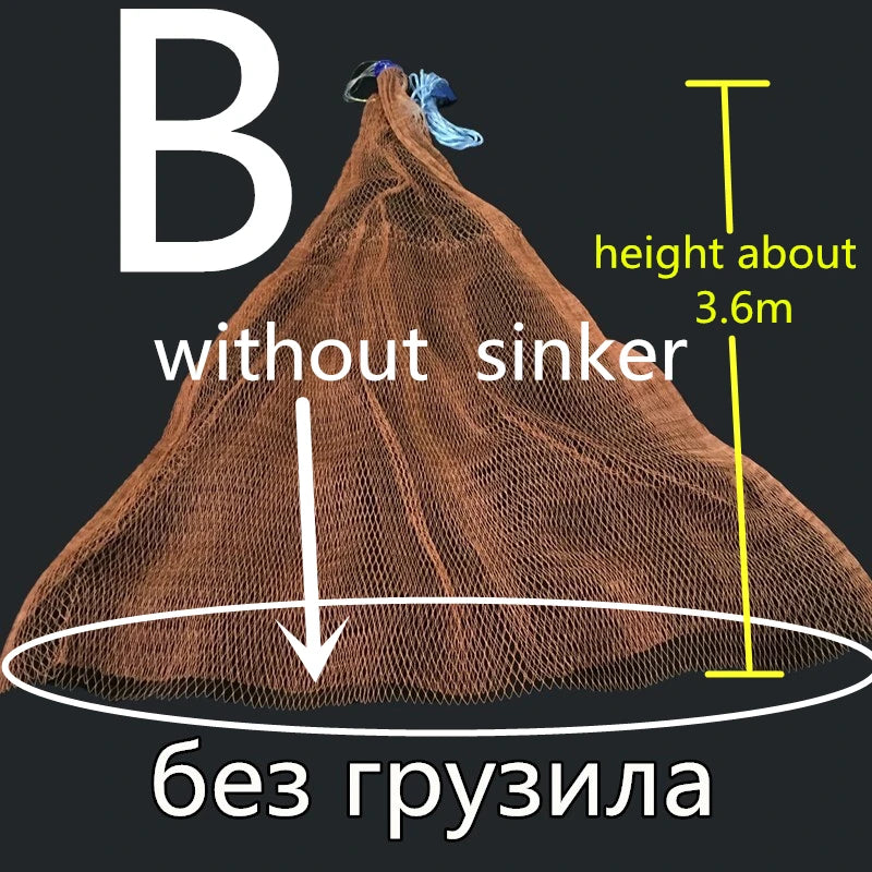 Finefish Hand Throw Fish Network Cast Net Outdoor Water Sport Hunting Catch Fishing Net Small Mesh Gillnet