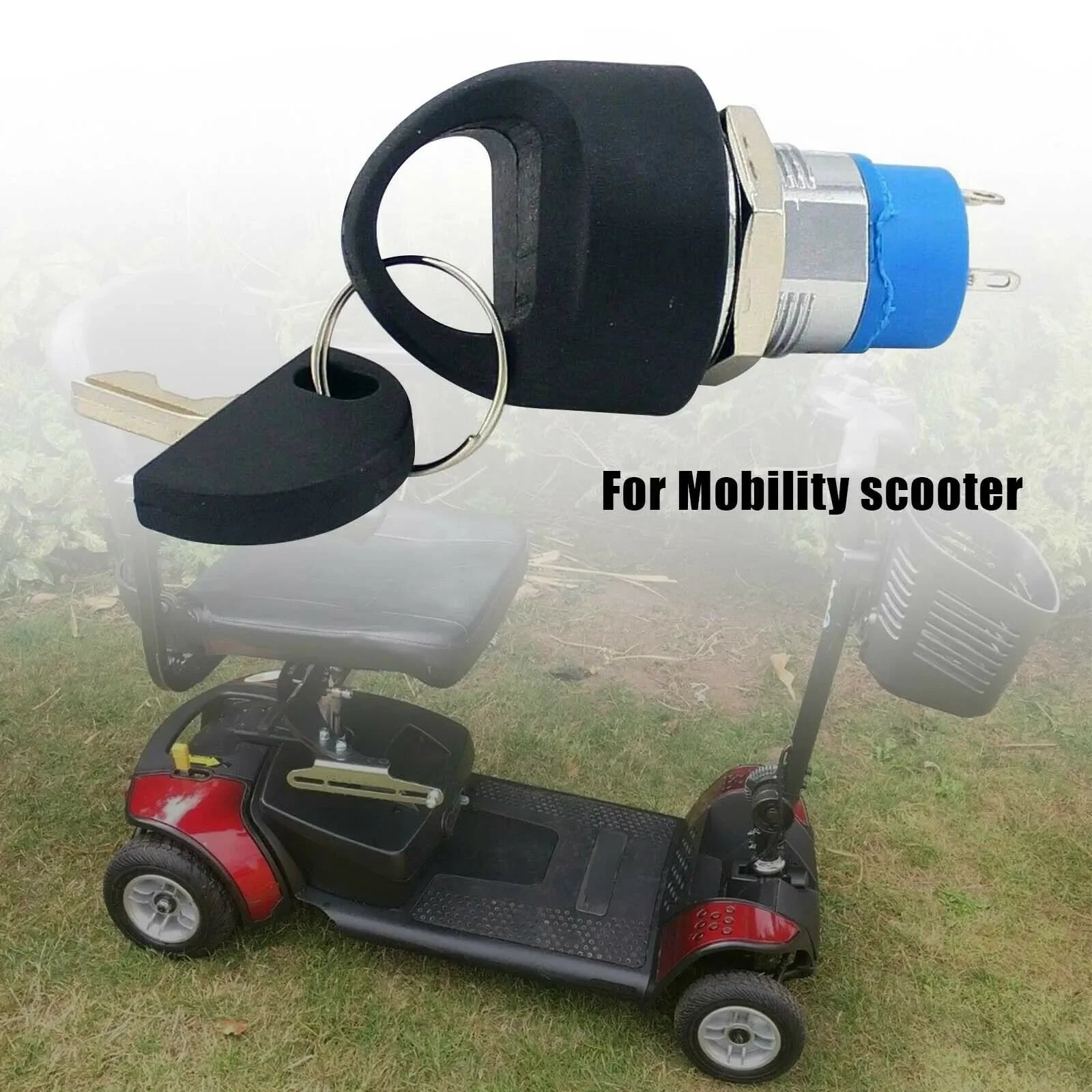 Motorcycle Ignition Switch With 2 Keys Mobility Scooter Spare Start On-Off Mobility Scooters Interior Parts