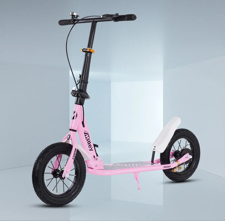 Adult Handbrake Scooter For Teens To Work Big Wheel Two-wheel Foldable Urban Campus Mobility Scooter Hot New