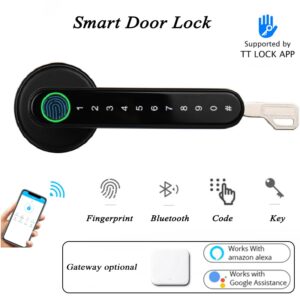 Bluetooth-Lock-TTLOCK-Smart-Home-Door-Lock-Alexa-Google-home-Biometric-fingerprint-lock-Electric-Handle-Lock