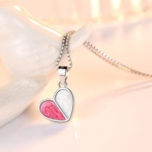 New-925-Sterling-Silver-Women-Necklaces-Fashion-Luscious-Cute-Heart-Shaped-Pendant-Clavicle-Chain-Jewelry-Gift-2